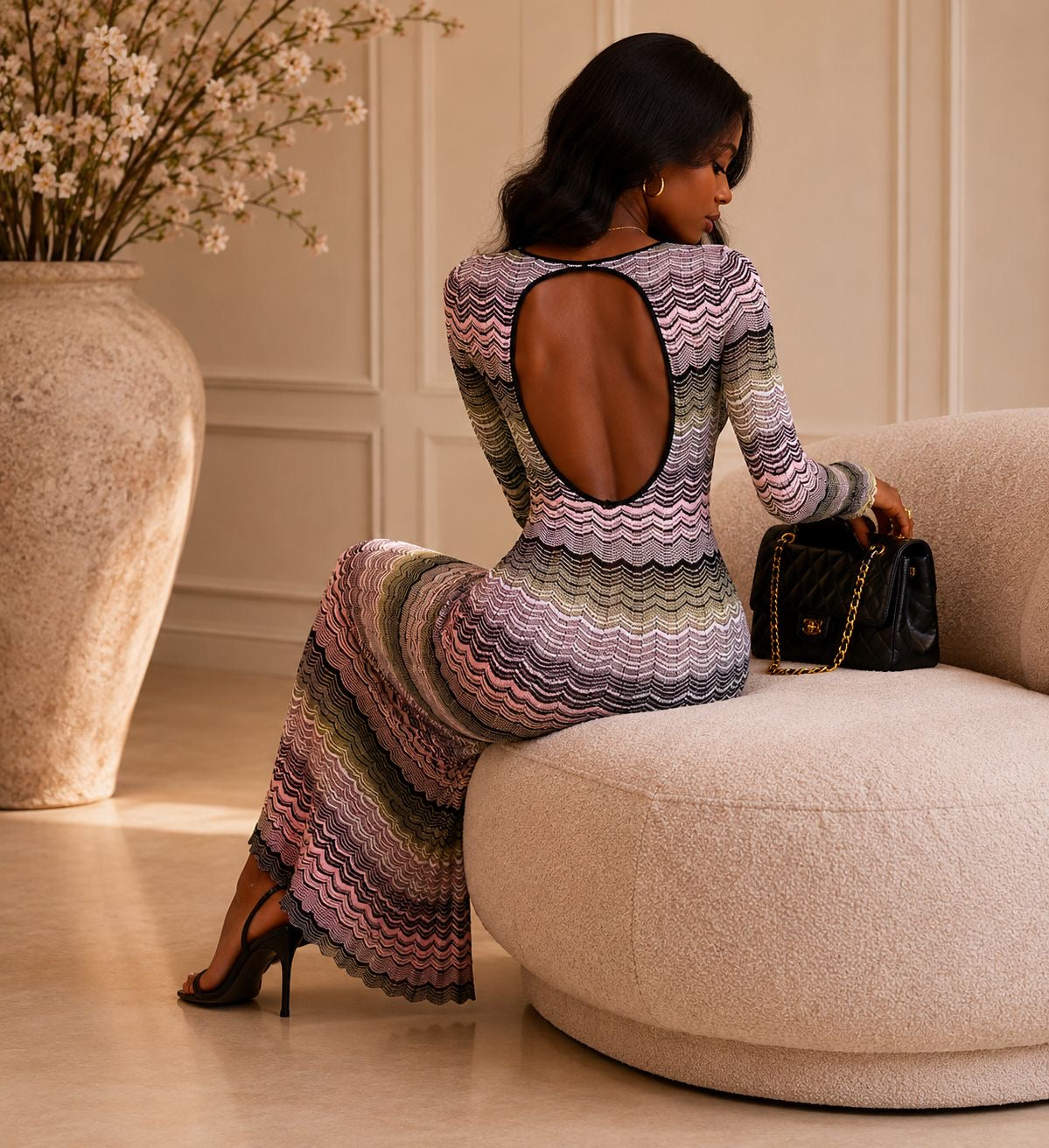 Monroe Open-Back Knit Dress