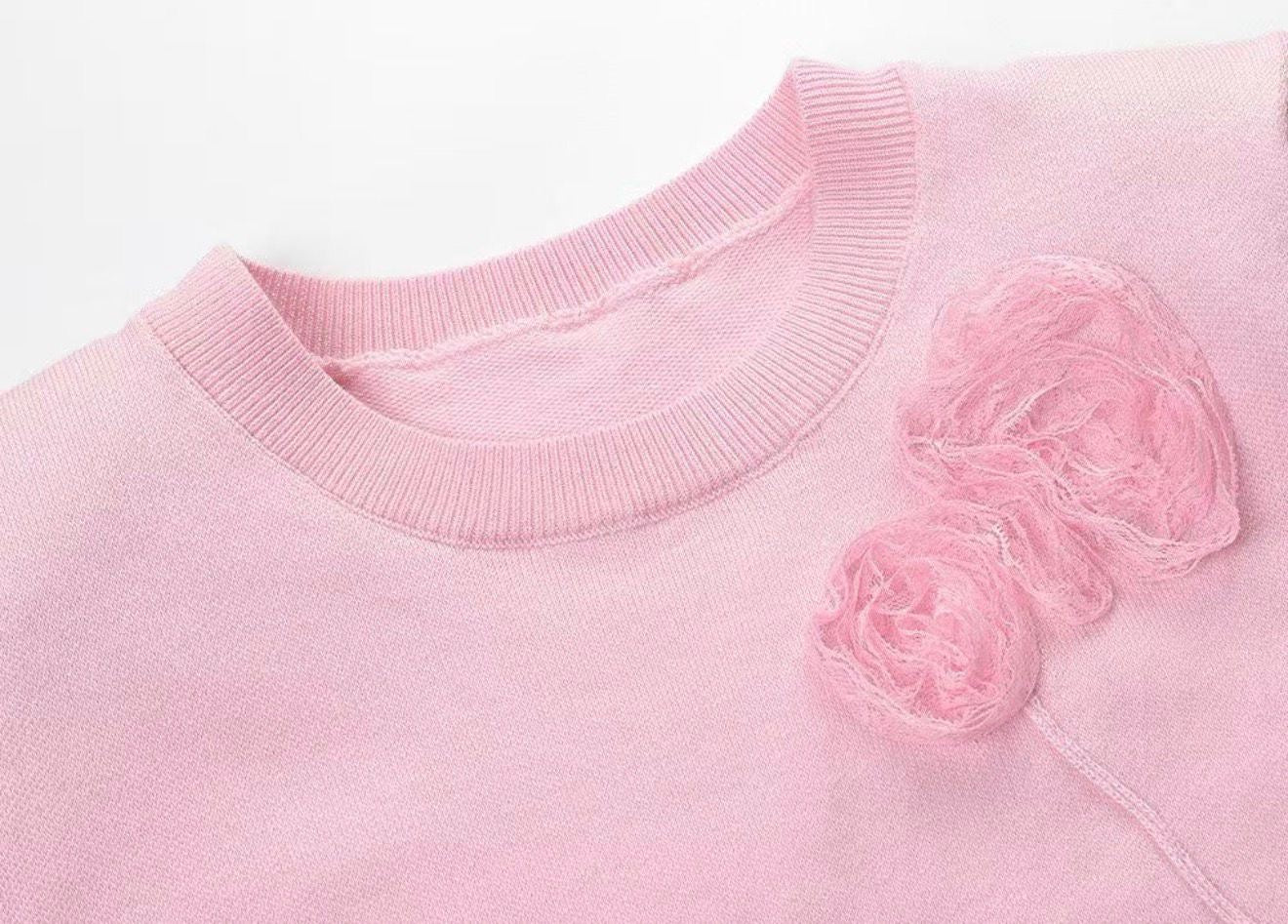 Blush Rosette Knit Dress