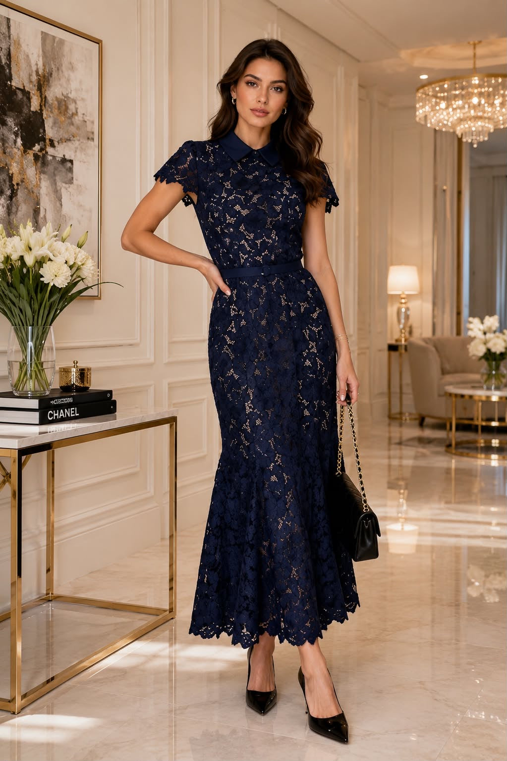 Midnight Lace Elegance Dress