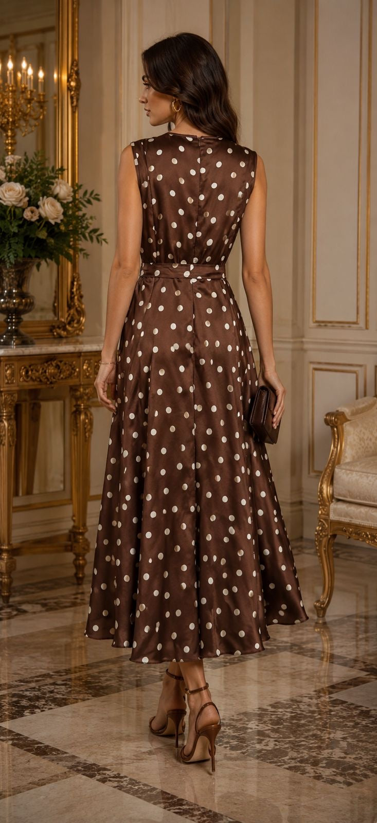 Monaco Polka Silk Dress