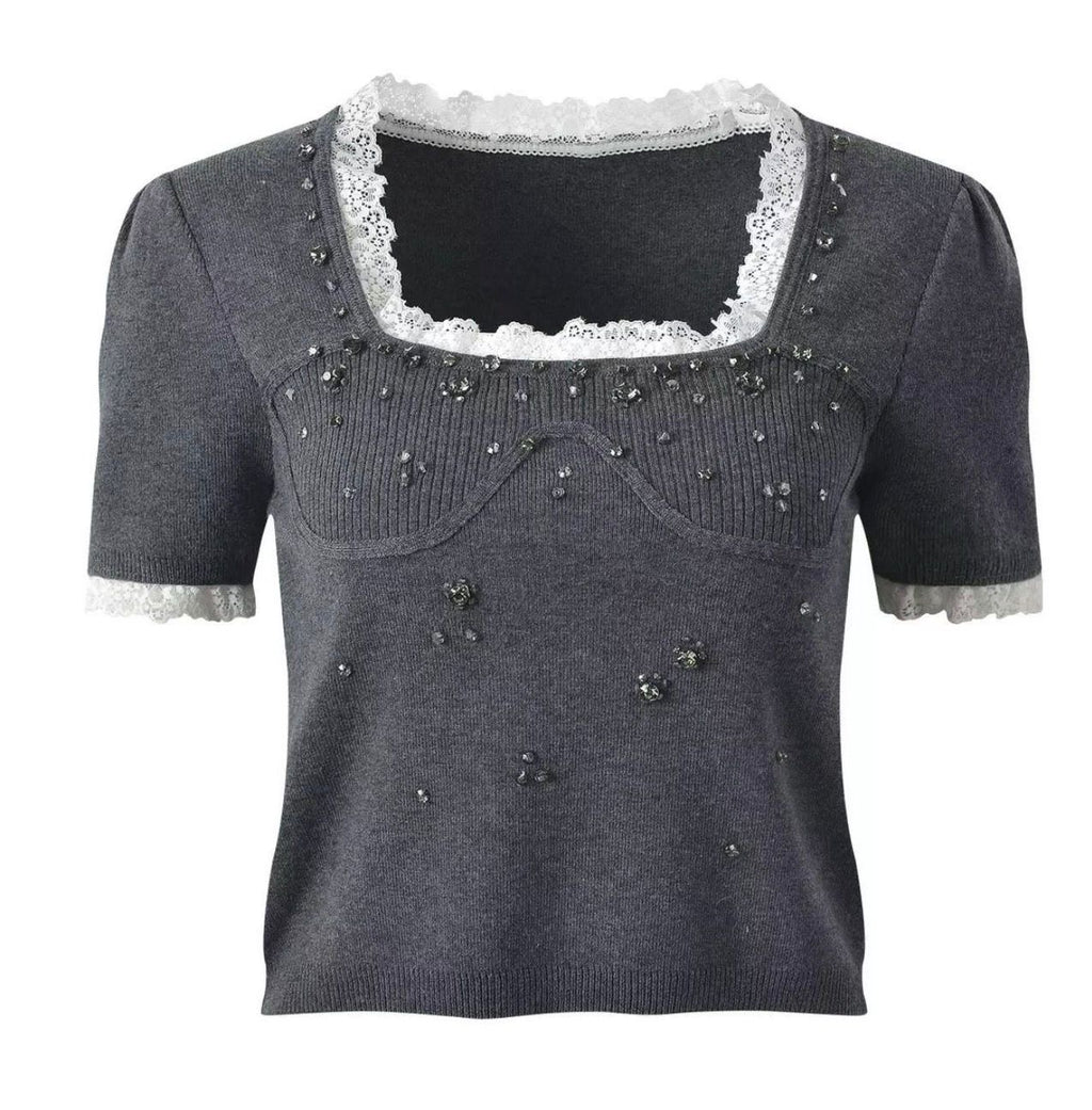 Lunaria Lace Crystal Top