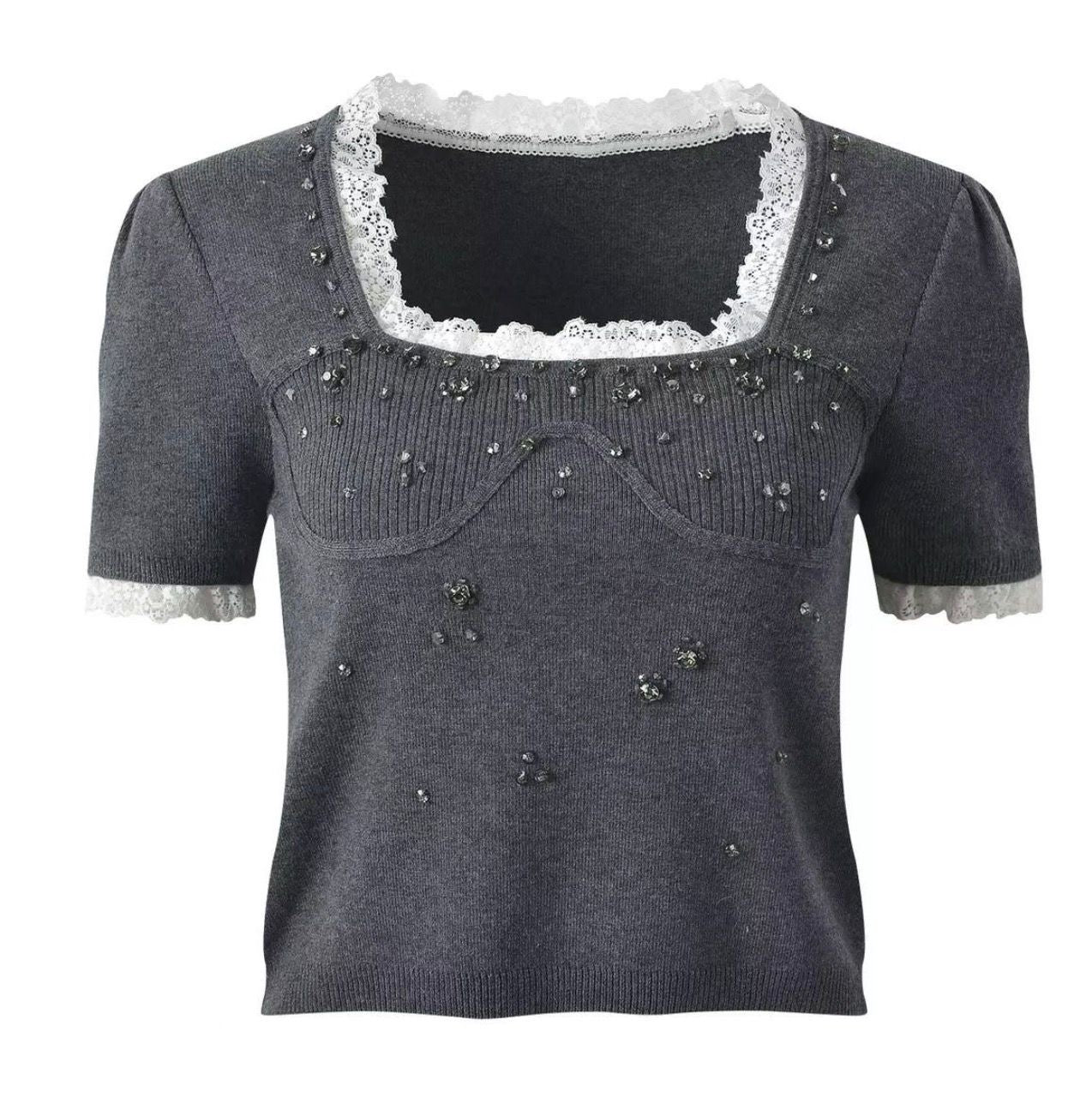 Lunaria Lace Crystal Top