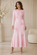 Blush Rosette Knit Dress
