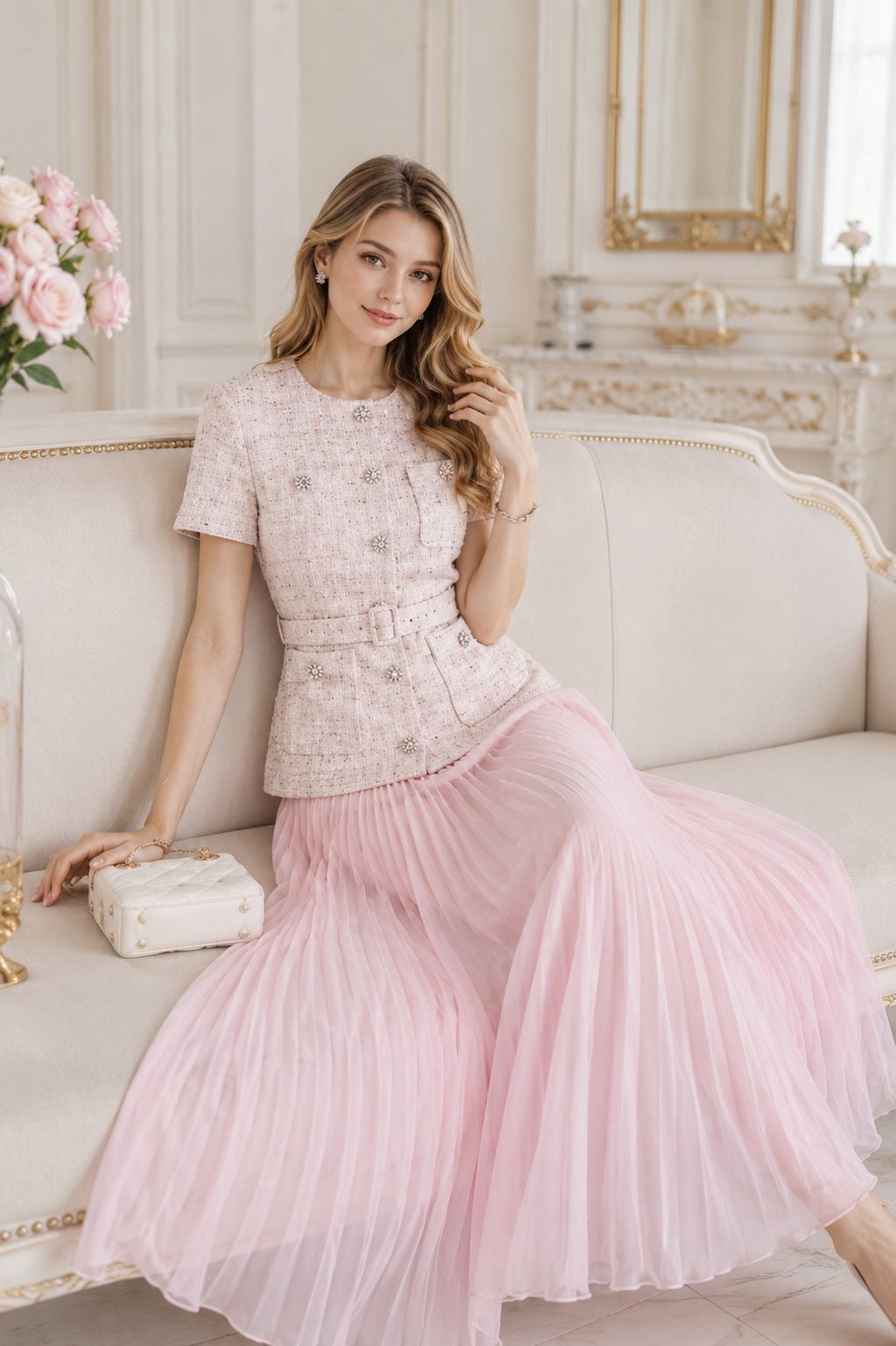 Rosabelle Pleated Dress