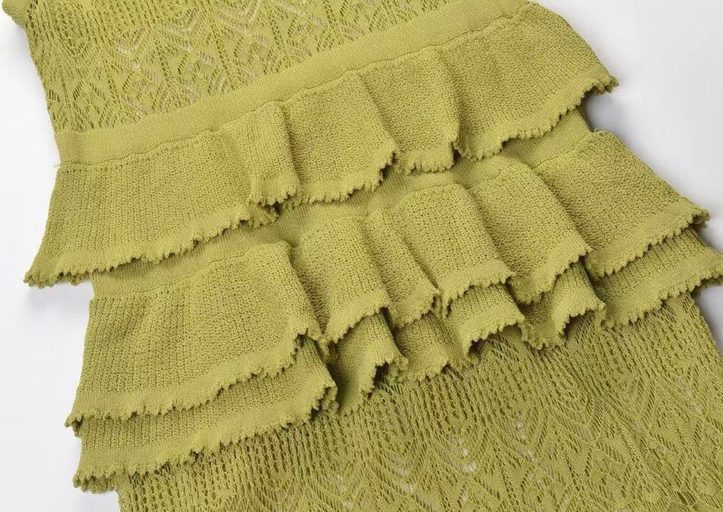 Valentina Olive Lace Maxi