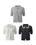 Crystal Collar Knit Cardigan