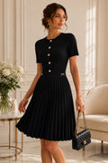 Monarch Pleated Knit Dress