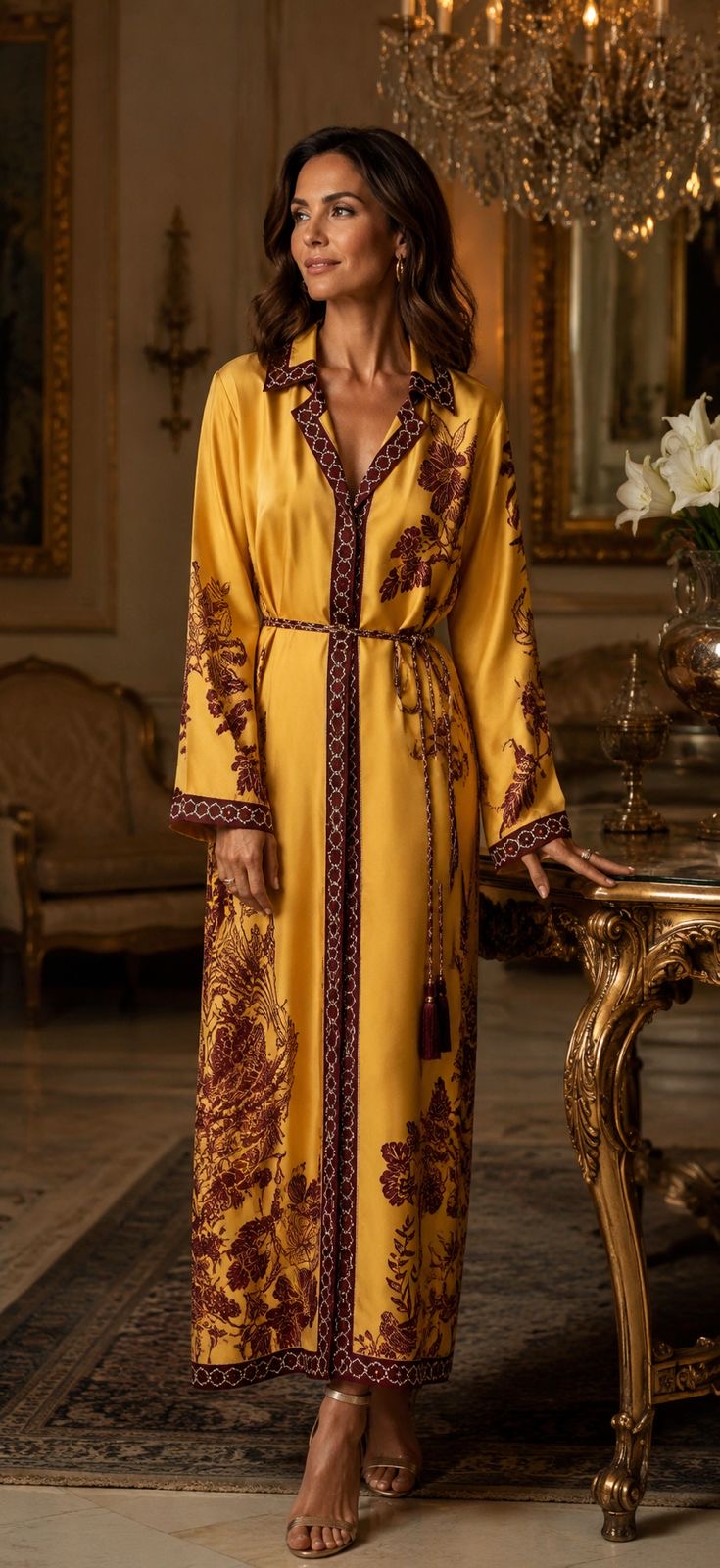 GOLDEN OASIS SILK ROBE
