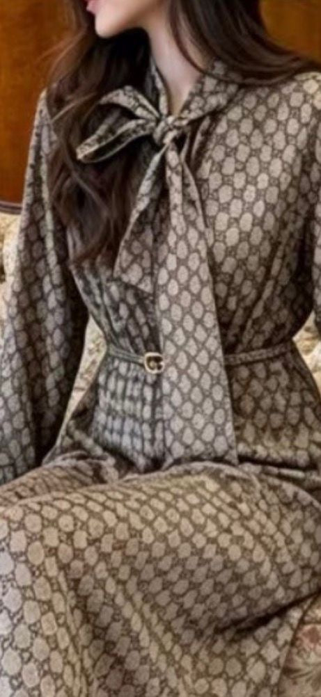 Château Monogram Silk Gown