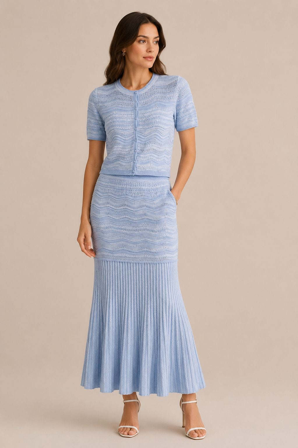 Celeste Wave Knit Set