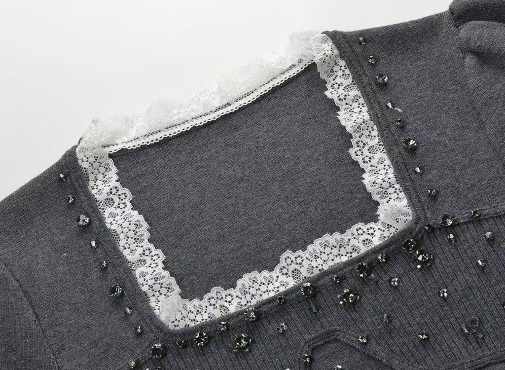 Lunaria Lace Crystal Top