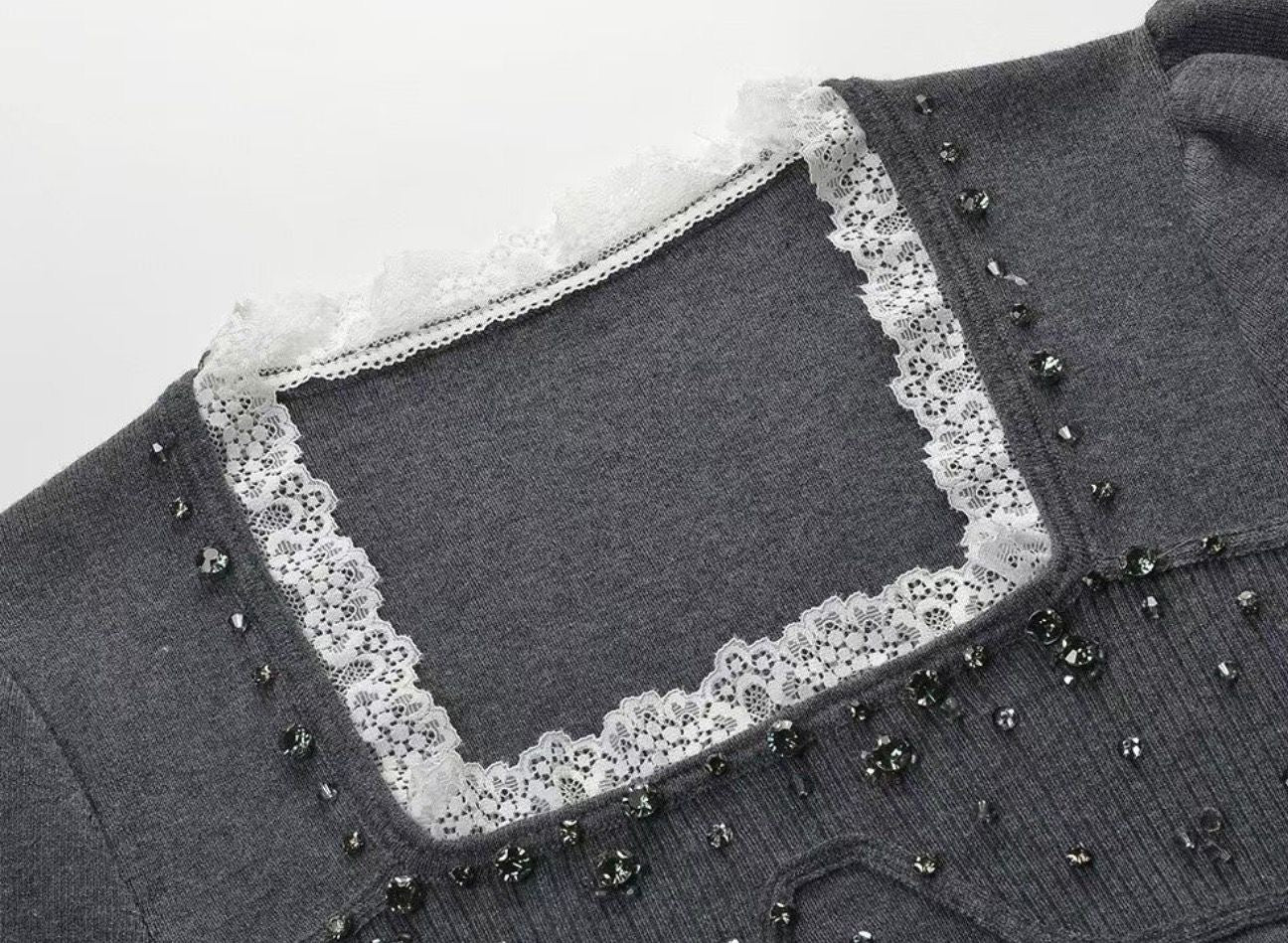 Lunaria Lace Crystal Top