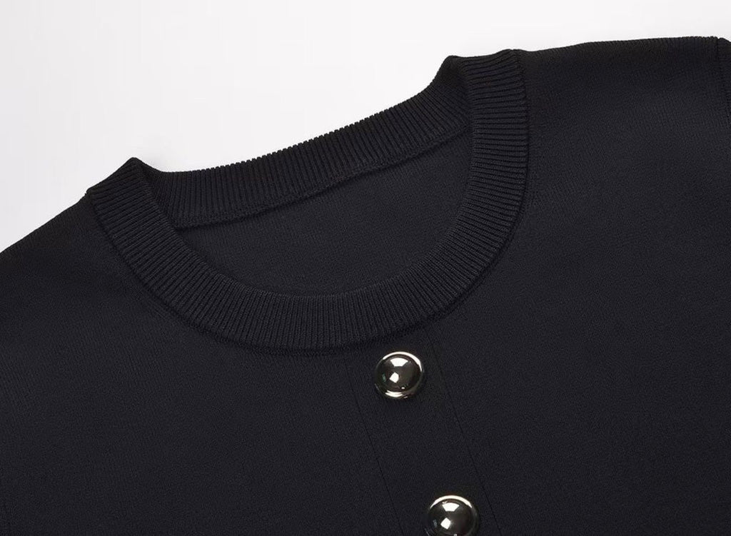 Monarch Pleated Knit Dress