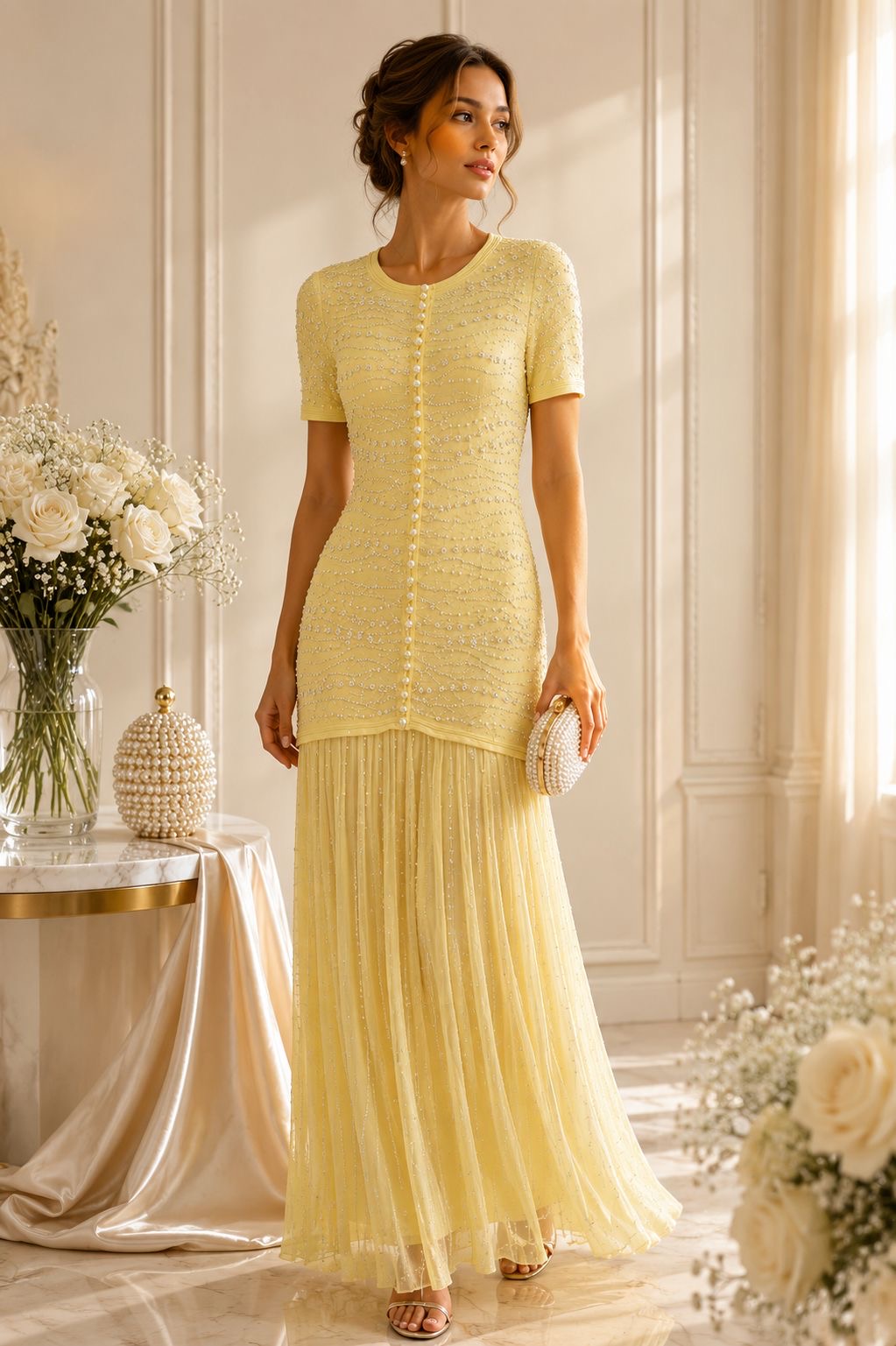Celeste Pearl Gown