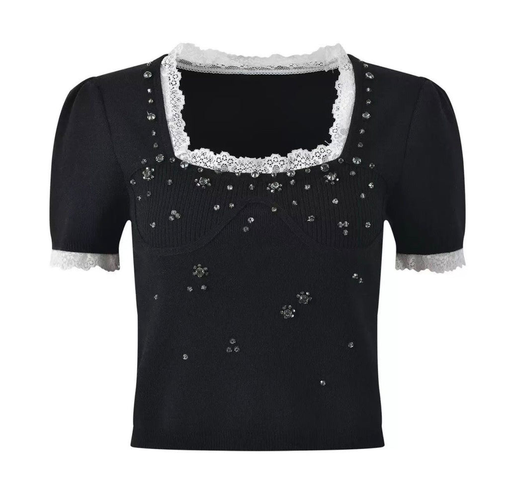 Lunaria Lace Crystal Top
