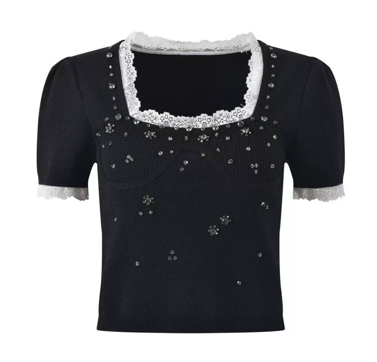 Lunaria Lace Crystal Top