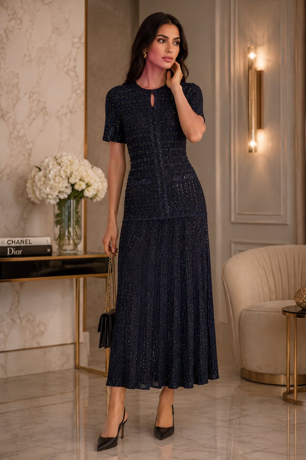Luna Crystal Knit Dress