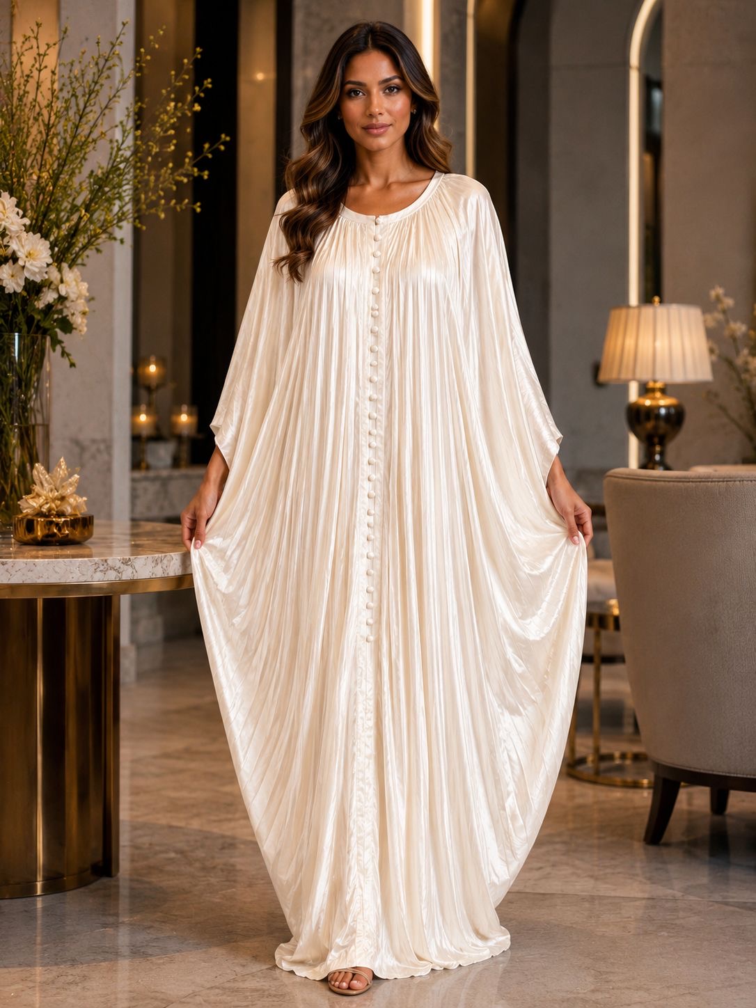 Seraphina Satin Poncho Dress