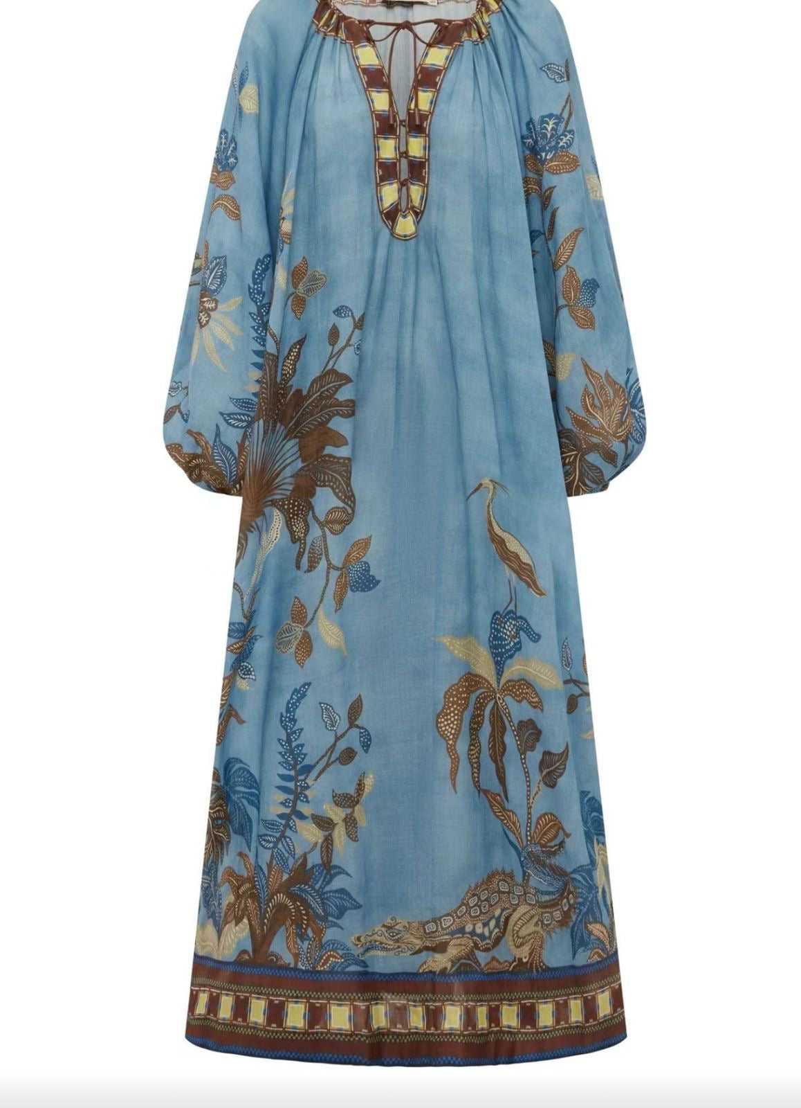 Azure Savannah Ramie Maxi Dress
