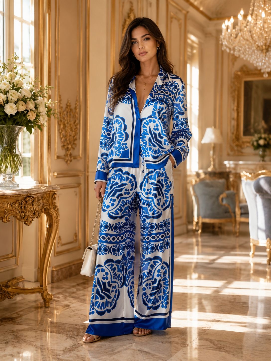 Azure Luxe Satin Set