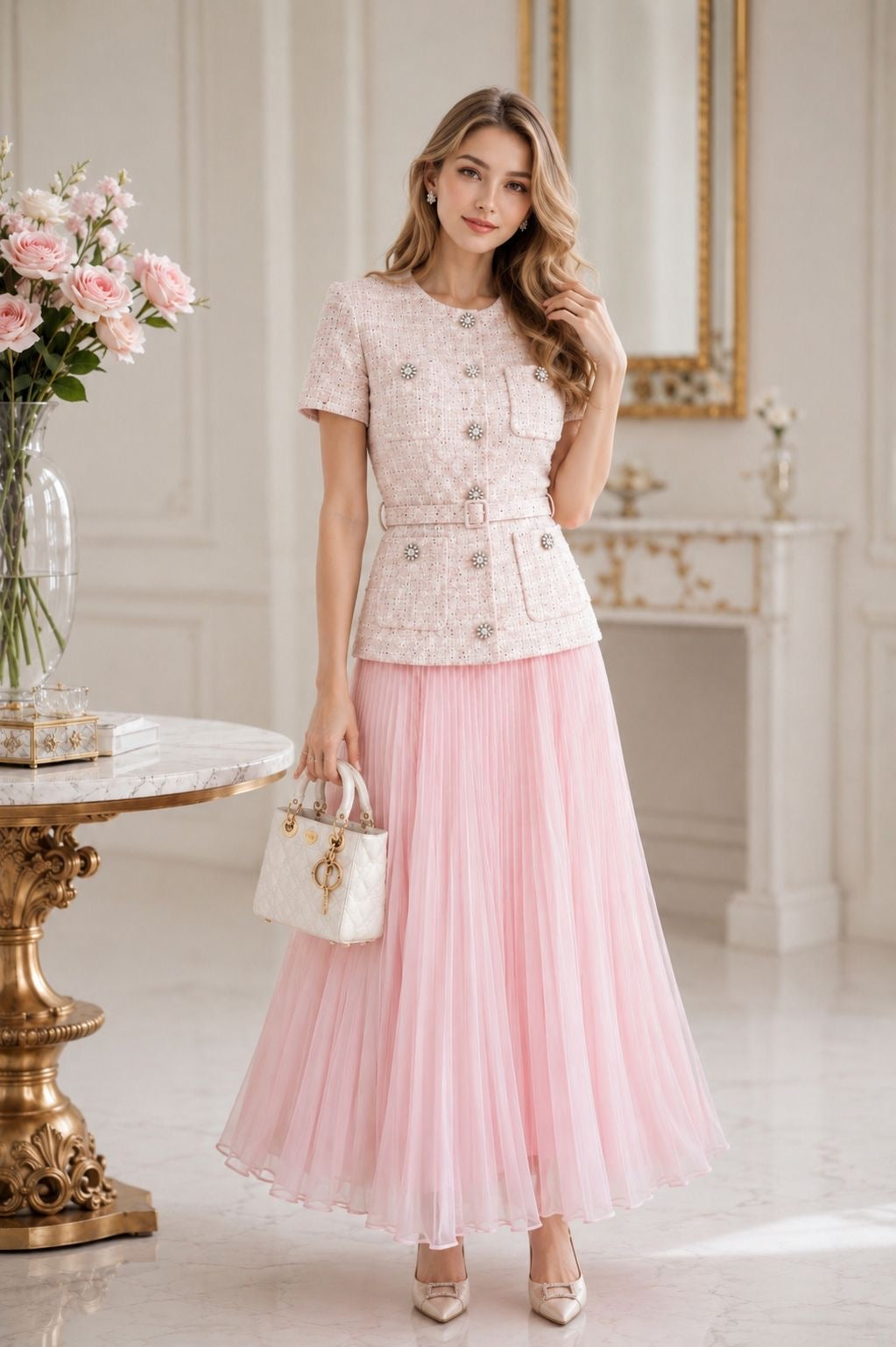 Rosabelle Pleated Dress