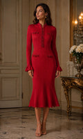 ROUGE ÉLÉGANCE KNIT COUTURE DRESS