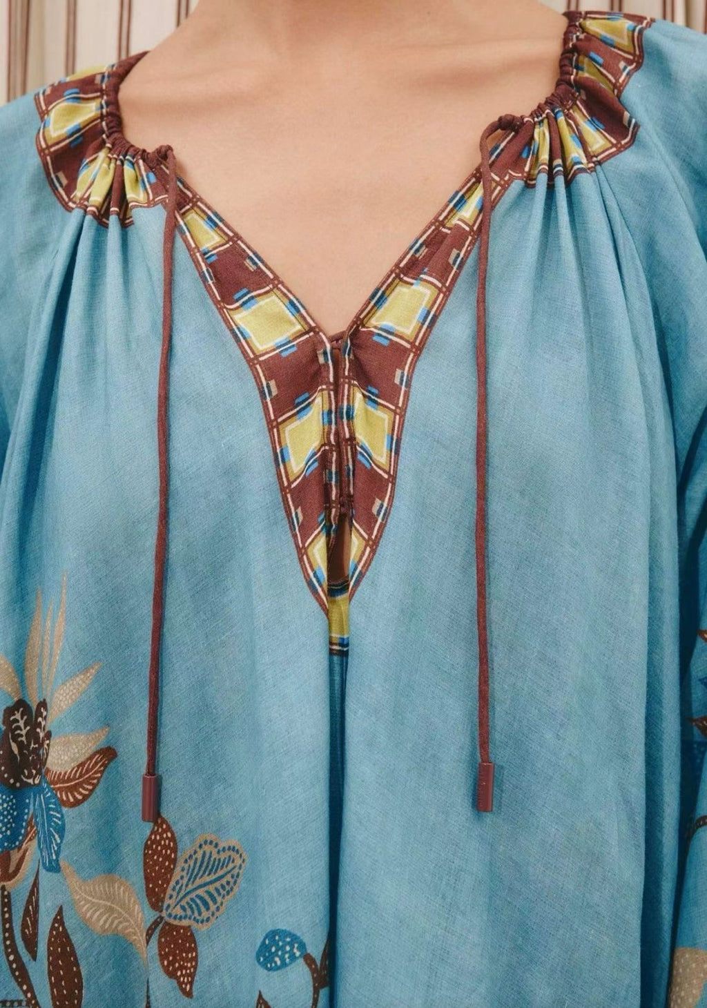 Azure Savannah Ramie Maxi Dress