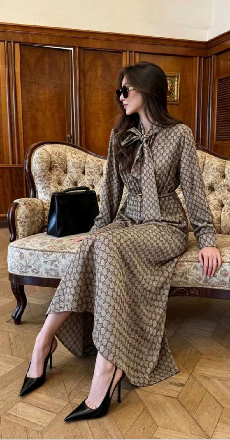 Château Monogram Silk Gown