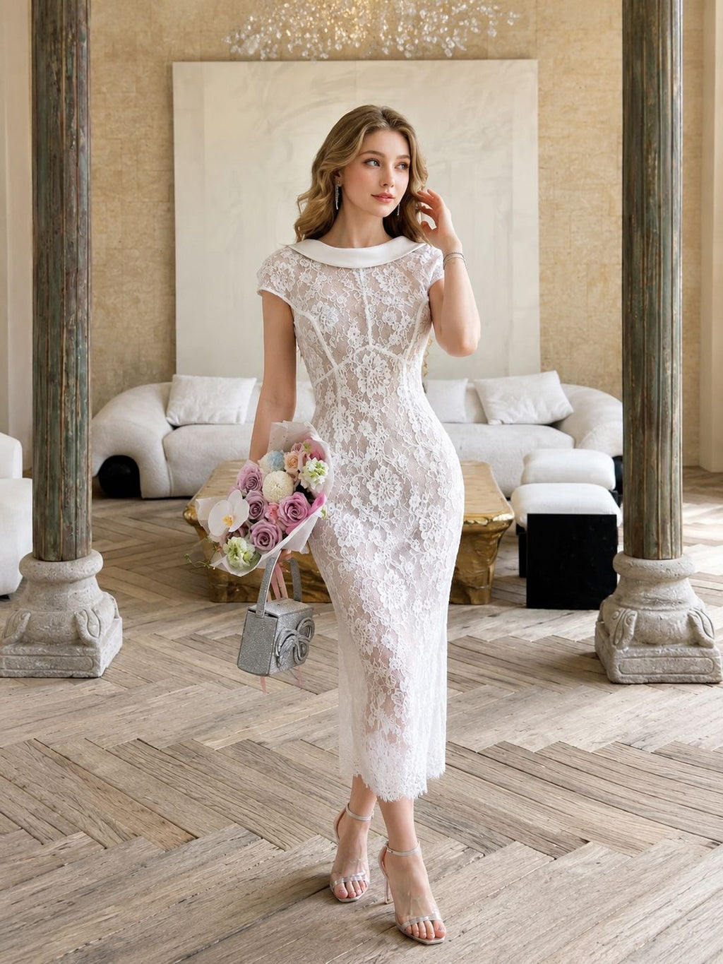 ISABEL LACE MIDI DRESS