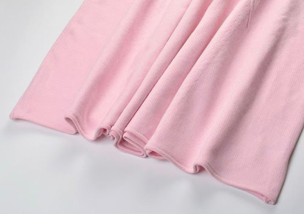 Blush Rosette Knit Dress