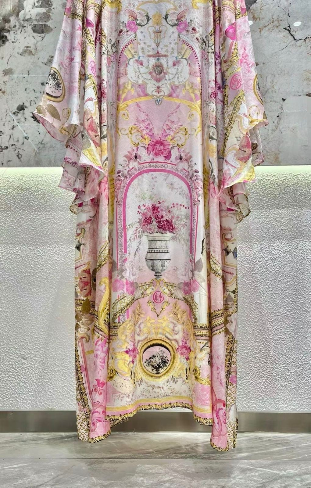 Château Rosé Silk Kaftan