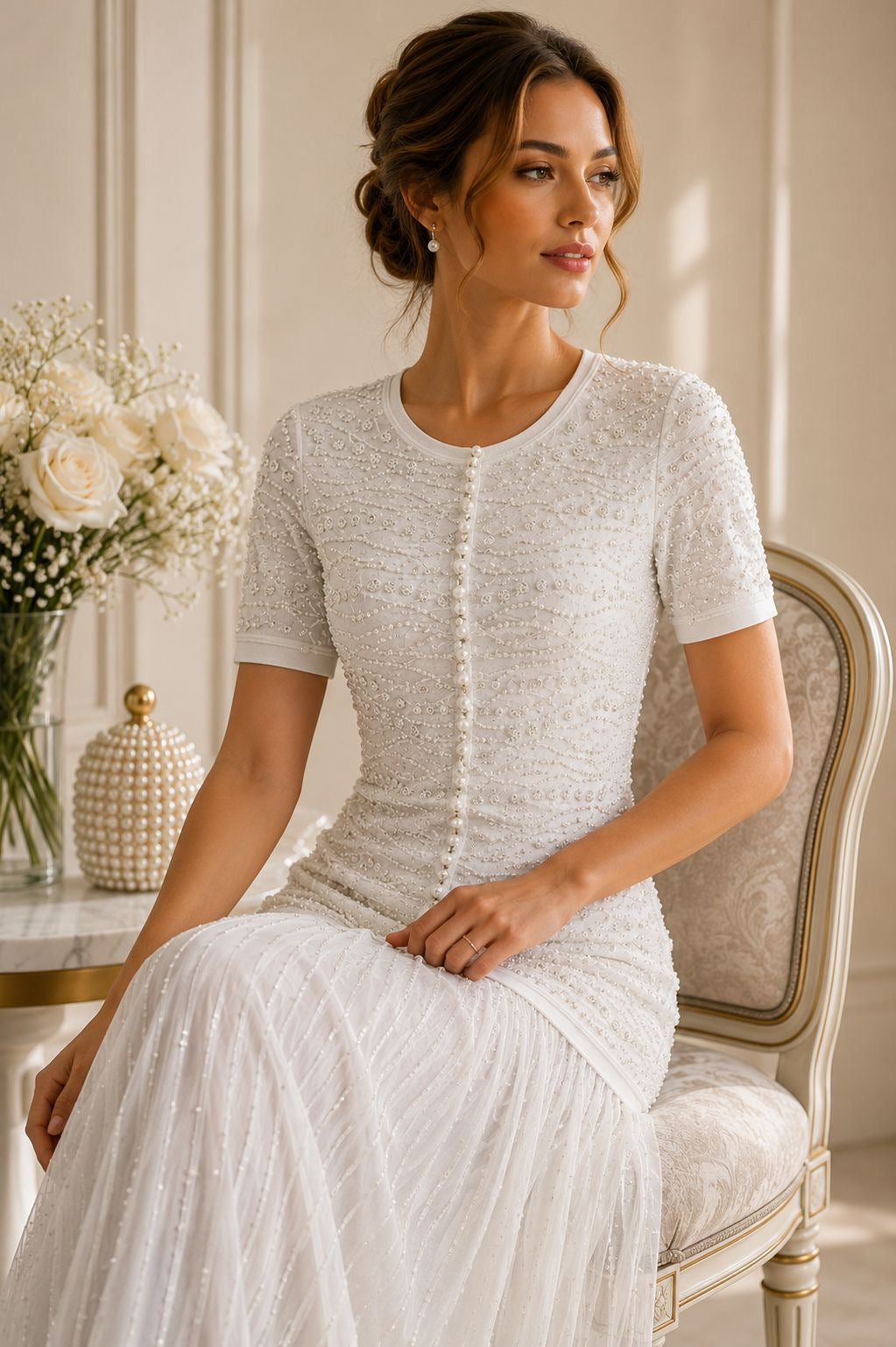 Celeste Pearl Gown