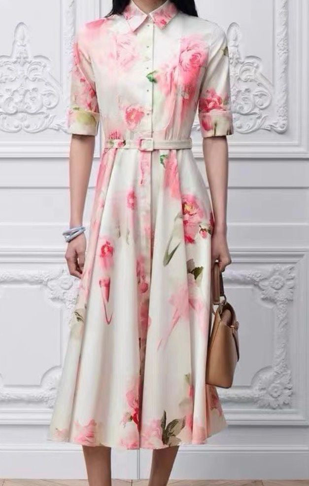 Rosé de Versailles Cotton Dress