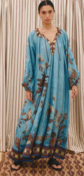 Azure Savannah Ramie Maxi Dress