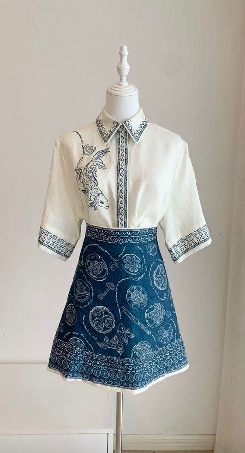 Azure Sirena Linen Set
