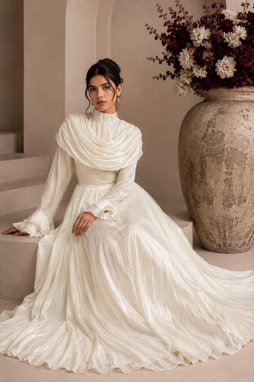 Elysian Drape Organza Gown