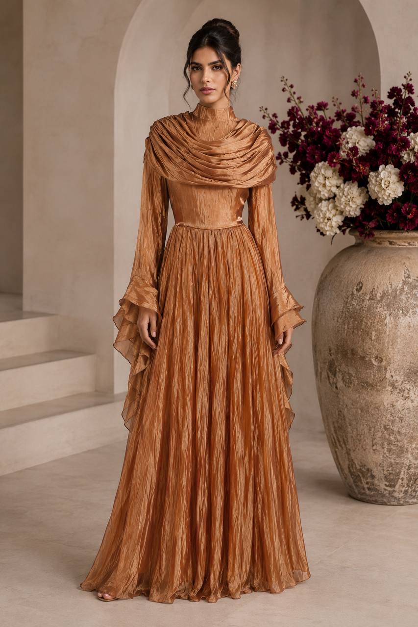 Elysian Drape Organza Gown