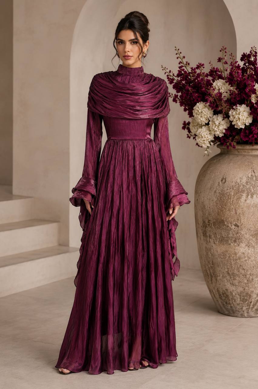 Elysian Drape Organza Gown