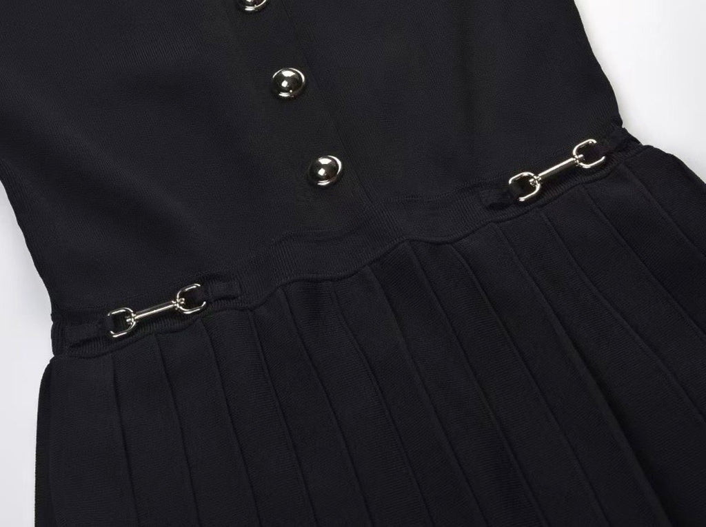 Monarch Pleated Knit Dress