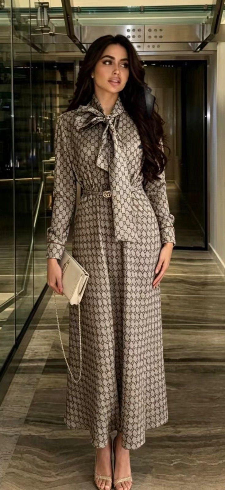 Château Monogram Silk Gown