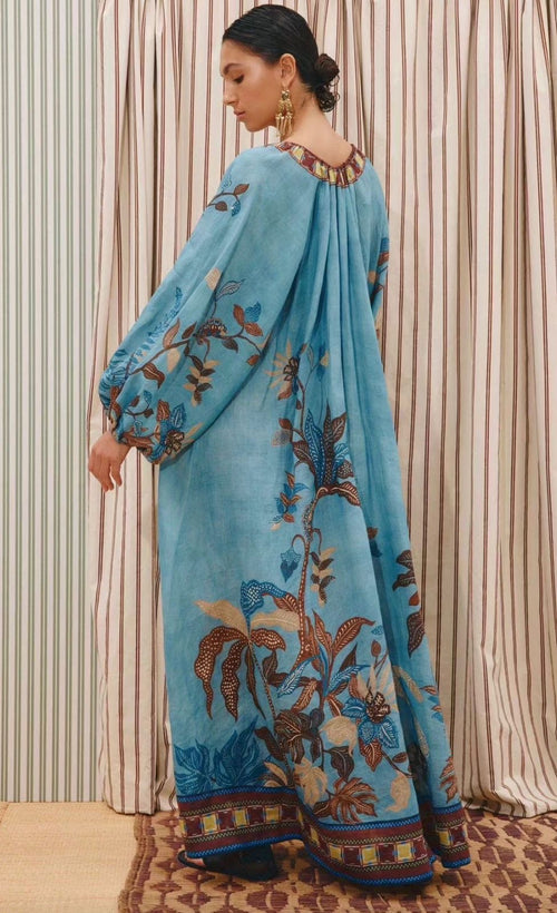 Azure Savannah Ramie Maxi Dress