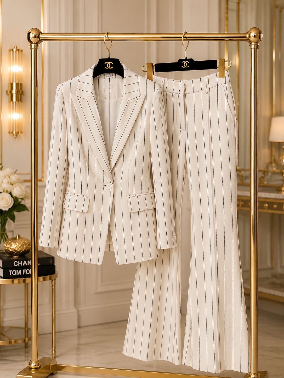 Monarch Ivory Pinstripe Suit
