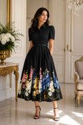 Midnight Bloom Cotton Dress