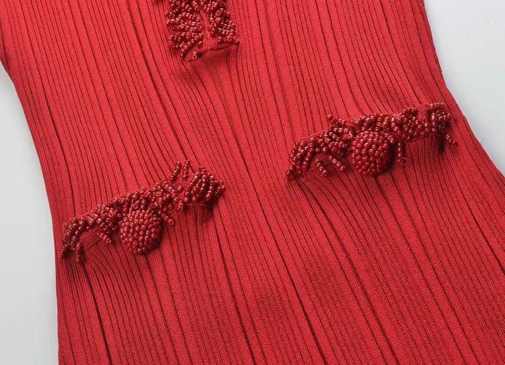 ROUGE ÉLÉGANCE KNIT COUTURE DRESS