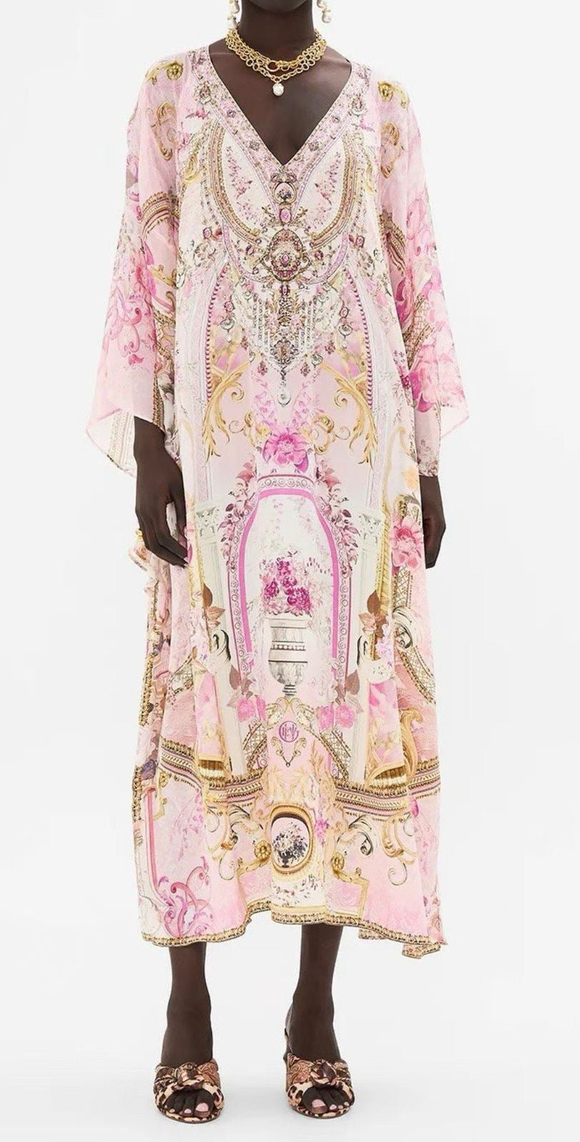 Château Rosé Silk Kaftan