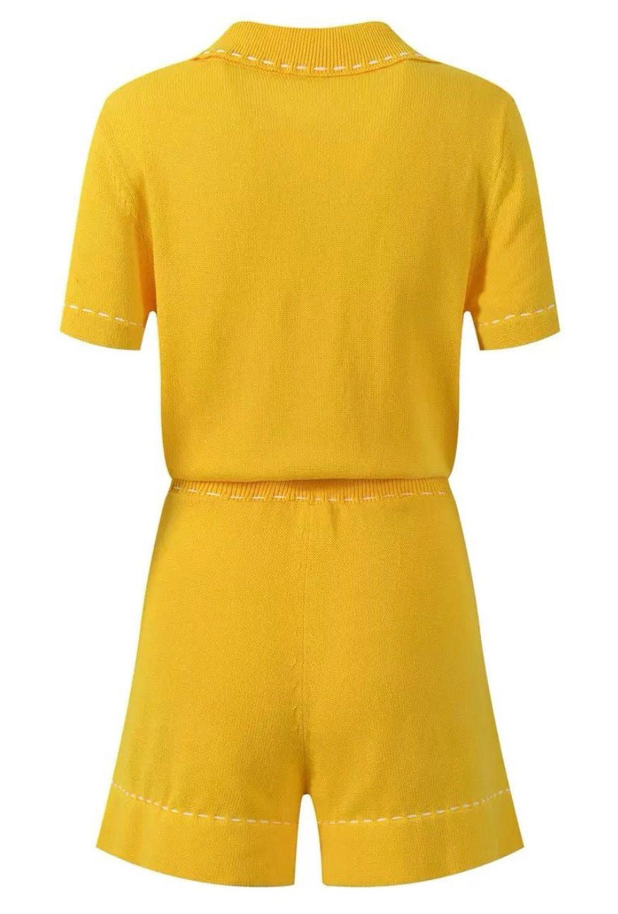 Golden Riviera Knit Romper