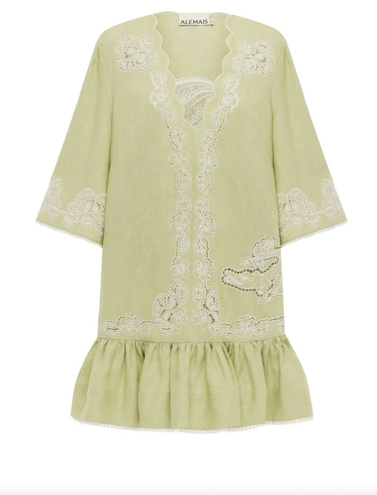 The Riviera Lace Linen Mini Dress
