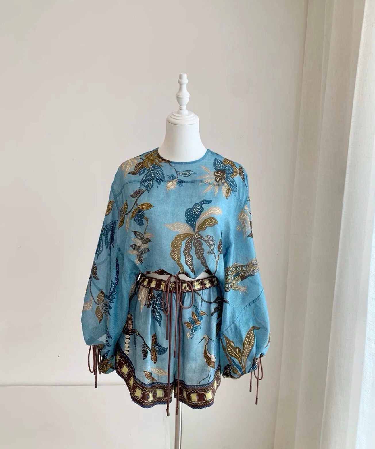 Azure Rainforest Ramie Playsuit