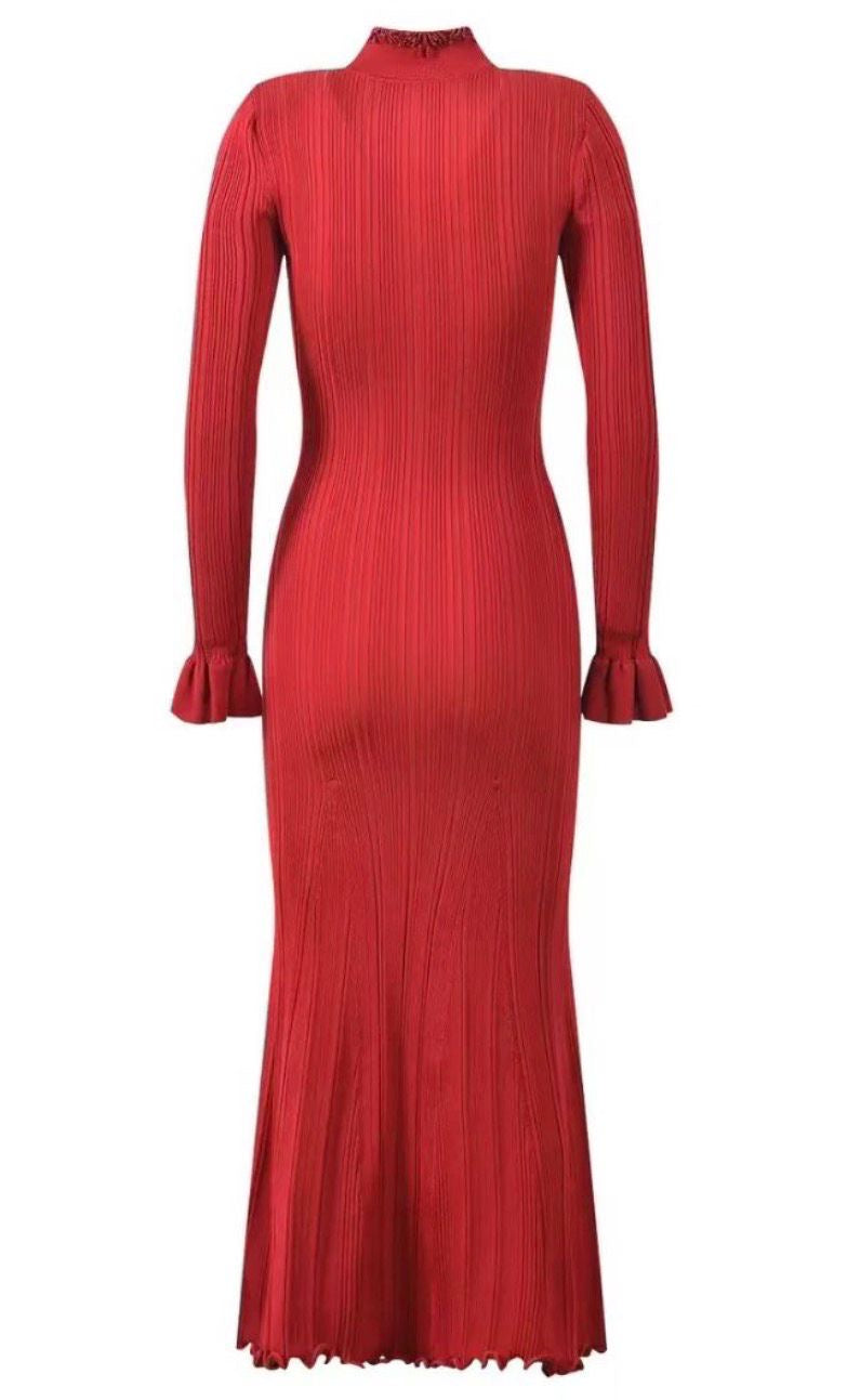 ROUGE ÉLÉGANCE KNIT COUTURE DRESS