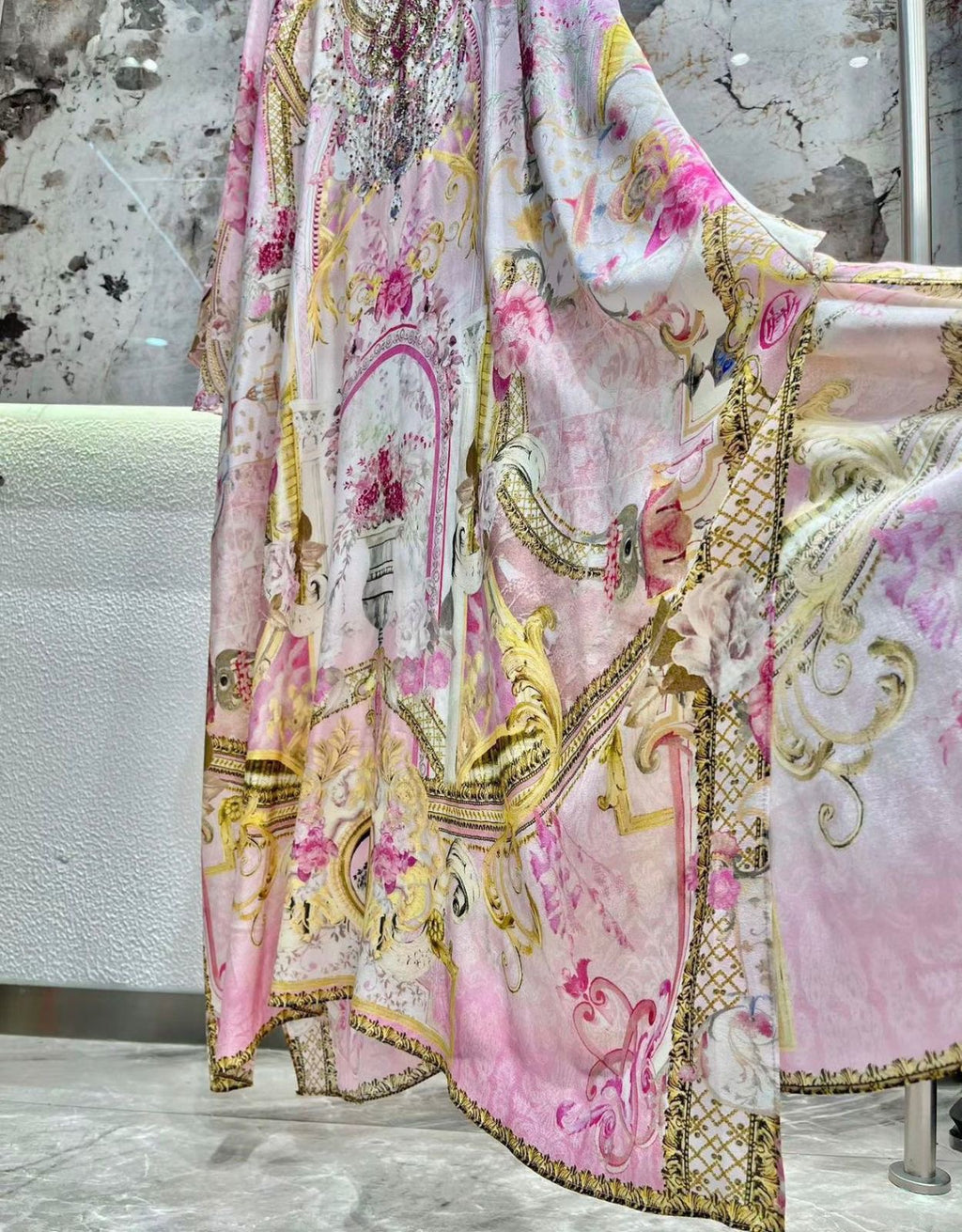 Château Rosé Silk Kaftan